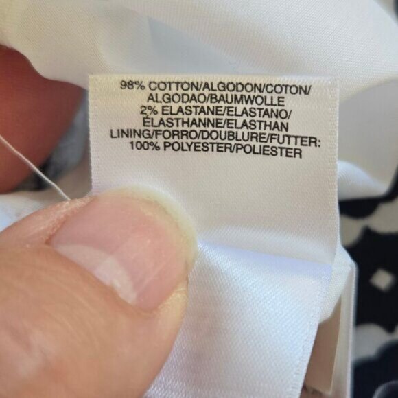 Nine West Blue & White Sleeveless Damask Floral Print Sheath Dress Size 10 - Picture 5 of 5